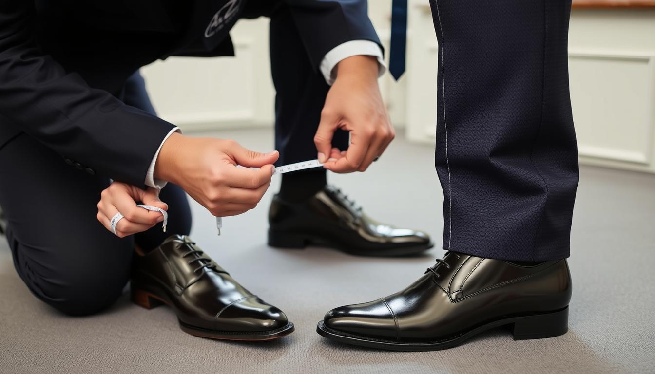 Tailor measuring and marking the perfect trouser length